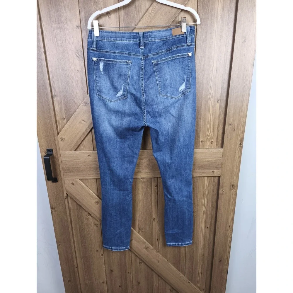 Judy‎ Blue Skinny Fit Jeans Womens 15/32 High Rise Button Fly Distressed